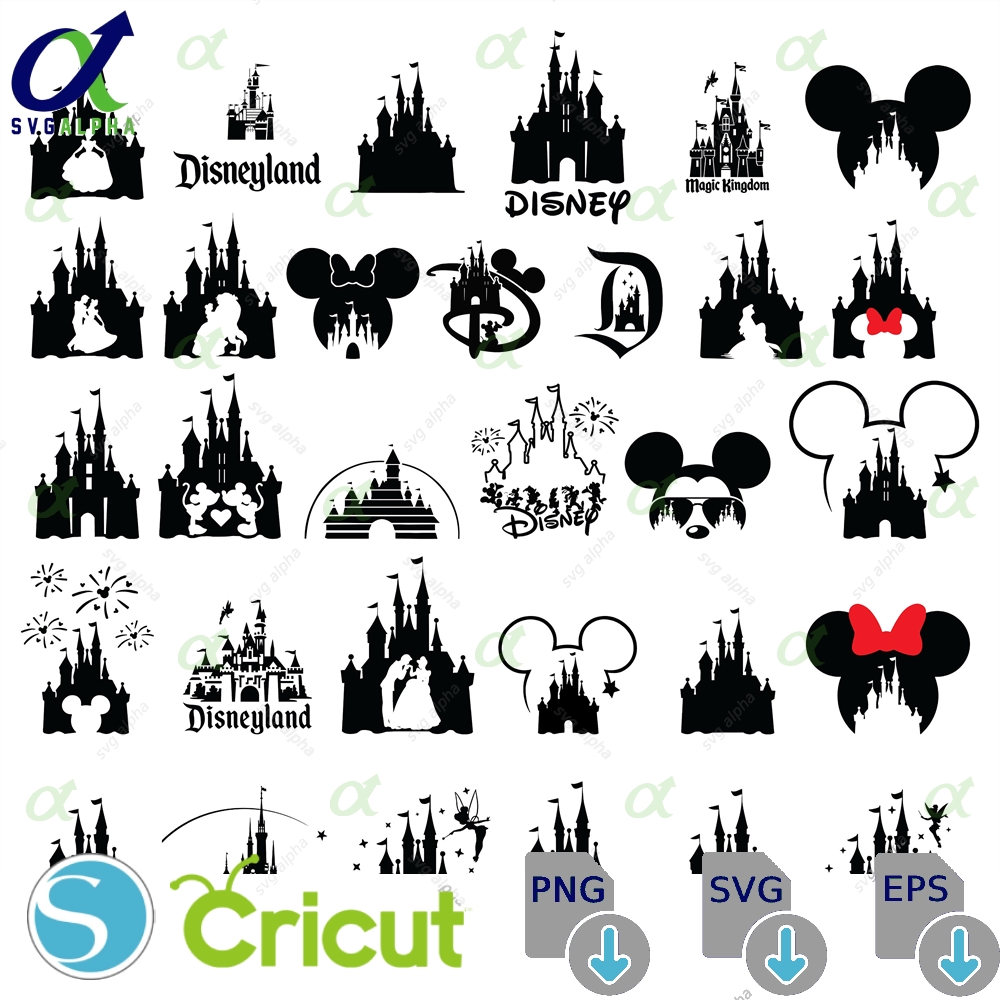 Castle Svg Bundle Princess Svg Castle Clipart Heart Head Mickey Mouse Magic Kingdom Svg Cut Files For Cricut Silhouette -trungten- Ezzxm